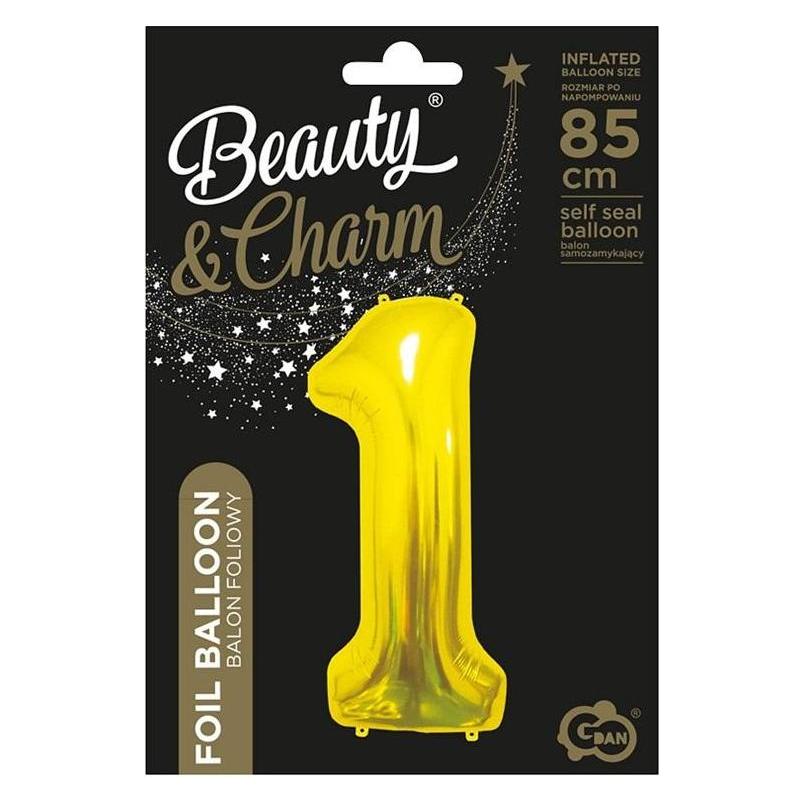 GoDan B&C Folienballon 1 Gold 85cm (1x) (52513231)
