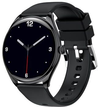 CaseAndConnect MT55 AMOLED Smartwatch With Bluetooth Calling Ultra Thin Health Fitness Watch Silicone Strap black