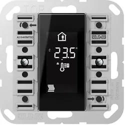 JUNG A 5194 KRM TS D. Übertragungstechnik: Verkabelt. Produktfarbe: Schwarz, Grau, Display-Typ: LCD, Ste, Schalter + Taster, Grau, Schwarz