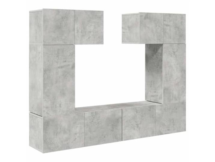 RJPLMFV TV-Schrank, Wandmontage, 6-teilig, Grau, Beton, Holz, Technik Großer Stauraum, Stereoschrank, einfache Reinigung, Wandmontage
