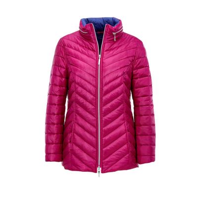 Steppjacke GOLDNER "Kurzgröße Leichte Steppjacke in knitterarmer Ware", Damen, Gr. 19, pink (sangria), Obermaterial: 100% Polyamid PA., normal, Sonstiges, Jacken Steppjacke, Leichte Wattierung mit Diagonalstepp