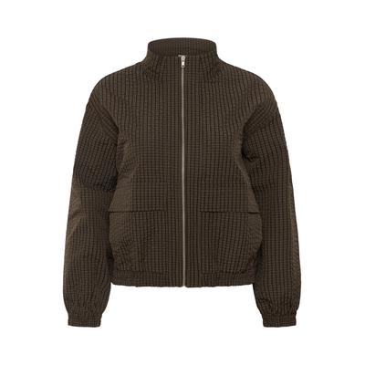 Allwetterjacke KAFFE CURVE "KAFFE Curve Jacke KCmarianne", Damen, Gr. 44, braun (coffee bean mini check), Jacken