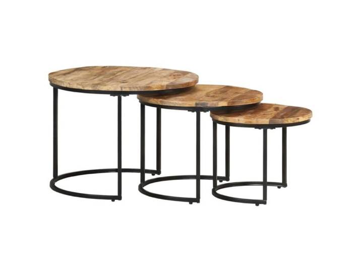 Dbaiyi-Ddis Tables gigognes 3 pcs Bois de manguier brut 84506