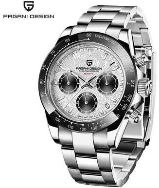 Uplifted Finds Pagani Design 40mm Quartz Watch Stainless Steel Sapphire steel Sand white