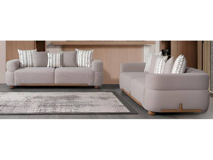 JVmoebel Polstergarnitur Sofagarnitur Minimalistischer Stil Modernes Interieur Beige Farbe, (2-tlg)