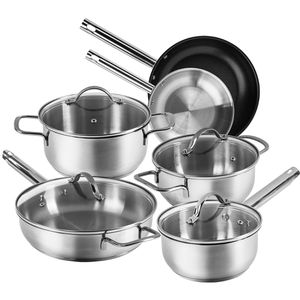 Karcher Topfset Jovita 123897, Edelstahl, induktionsgeeignet, mit 4 Glasdeckeln, 6-teilig
