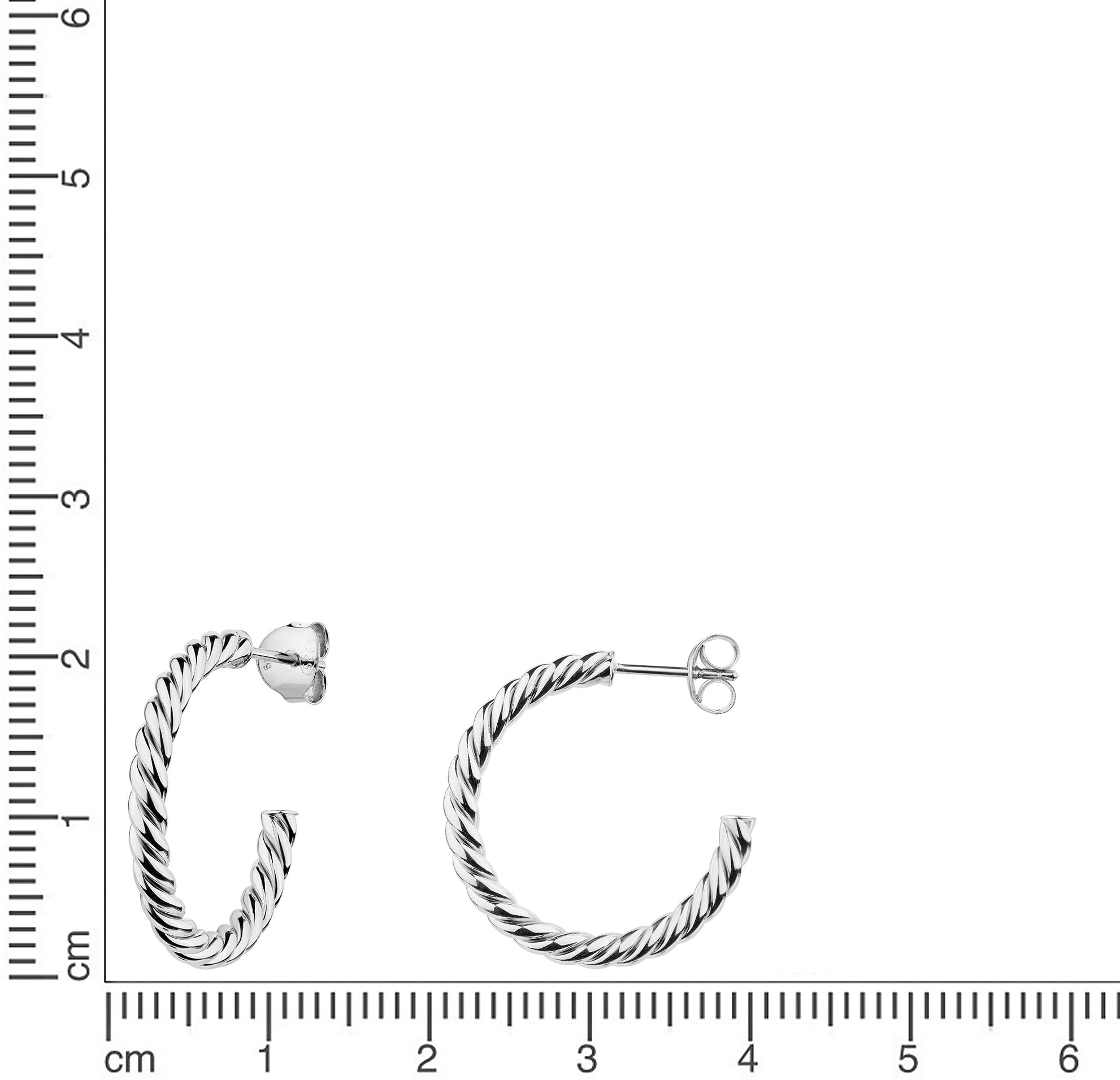 Paar Creolen FIRETTI "Schmuck Geschenk Silber 925 Ohrschmuck Ohrringe gedrehte Optik" Gr. 26, silber (silberfarben), Ohrringe, Damen, 26, Silber 925 (Sterlingsilber), Paar Creolen