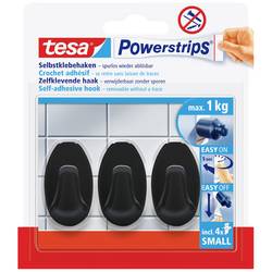 tesa Black Hooks S Powerstrips Klebehaken Small Oval (B x H) 14 mm x 34 mm Schwarz Inhalt: 3 St. 58275-00000-20