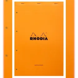 Rhodia 5x Gehefteter Block Rhodia Audit No.119 A4+, 80 Blatt gelb 80g, mit mehreren Spalten und Vordruck - Orange 119700C