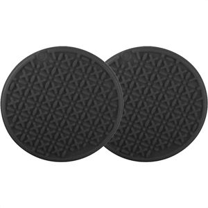 Fackelmann Topflappen 45120, Silikon, schwarz, Ø 20,2 cm, rutschfest, 2 Stück