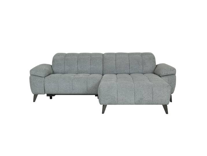 Canapé d'angle méridienne LUCY droit tissu gris