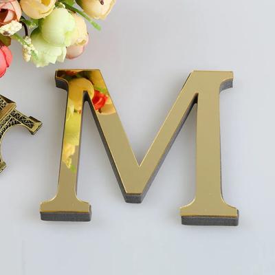 Inspire Essentials Gold Mirror Letter Wall Stickers Custom 3D Acrylic Alphabet Decor and gold 15cm