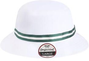 Imperial 1371P The Oxford Performance Bucket Hat in White/Green   Polyester