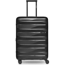 Bergpfeil Travel 4-Rollen Trolley M 66 cm mit Dehnfalte, Koffer, Schwarz