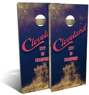 Skip's Garage Cleveland City Champs Outdoor Cornhole Board Set