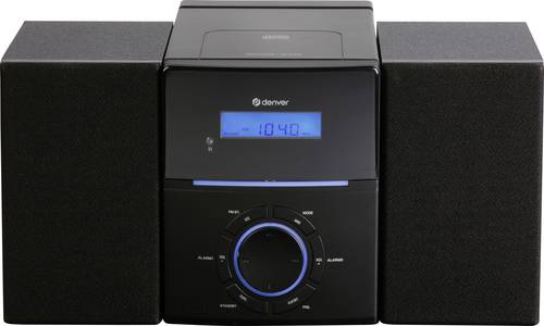Denver MCA-240 Stereoanlage AUX, CD, UKW, Weckfunktion, Inkl. Fernbedienung 2 x 20W Schwarz