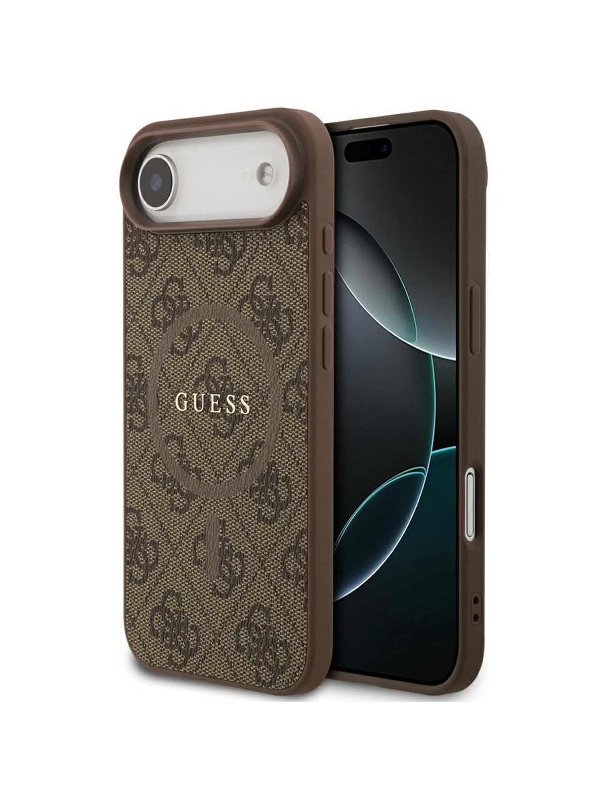 GUESS 4G Ring Classic Logo MagSafe Case for iPhone Air - Brown