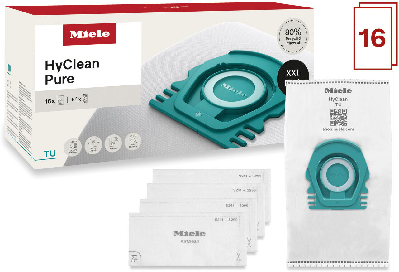 Staubsaugerbeutel "XXL-Pack Staubsaugerbeutel HyClean Pure TU", weiß, B:17,5cm H:17,8cm T:38,5cm, Staubbeutel, Miele Original Zubehör, Staubsaugerbeutel