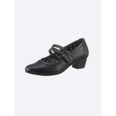 Pumps JANA, Damen, Gr. 39, schwarz, Lederimitat, Schuhe Spangenpumps