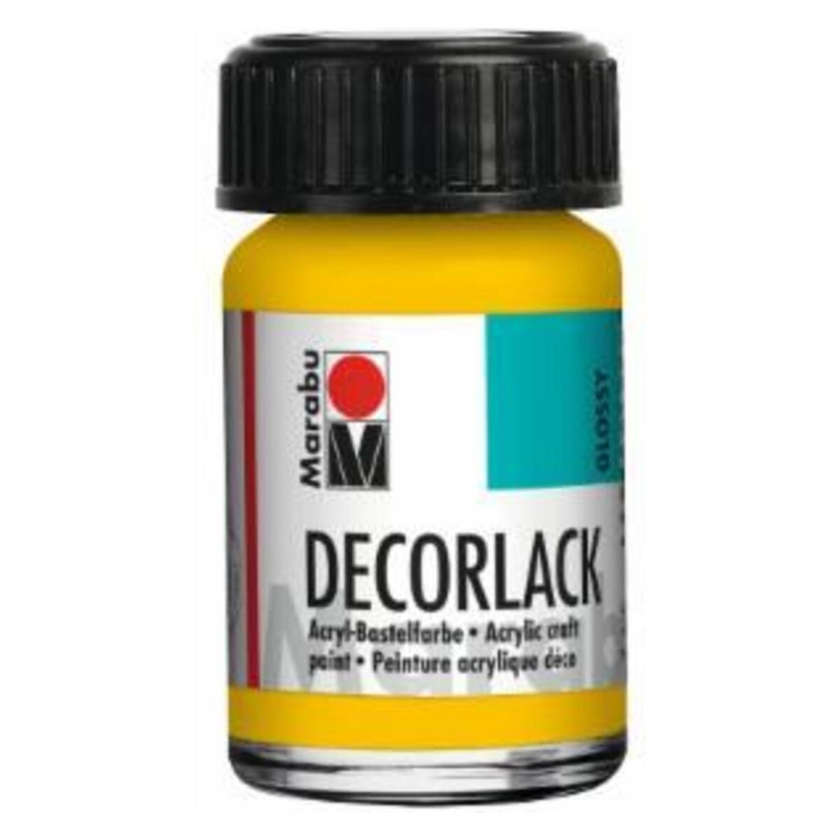 Marabu Acryllack "Decorlack", mittelgelb, 15 ml, im Glas (15 ml) (11300039021)