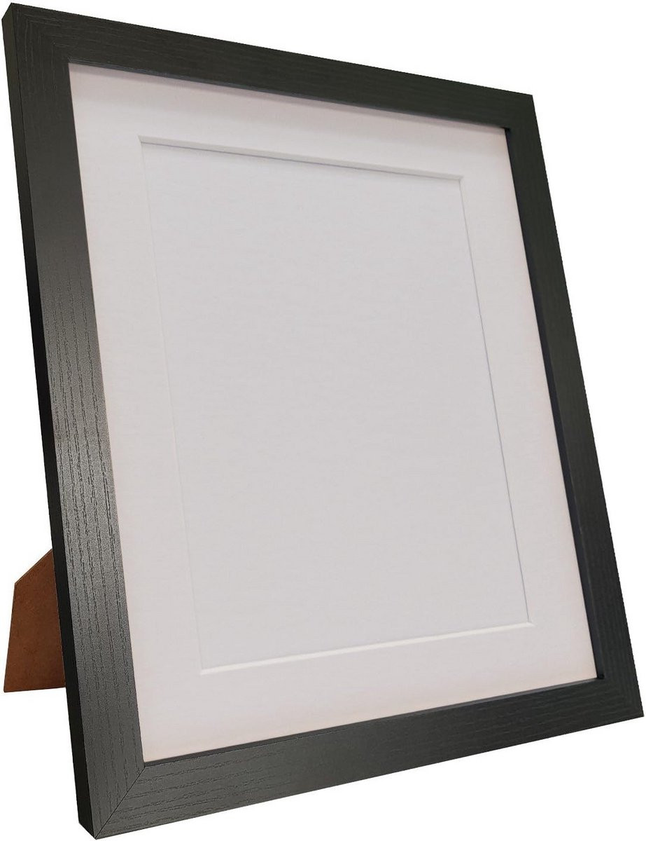 Stijlvolle zwarte fotolijst met witte passe-partout, 40 x 30 cm