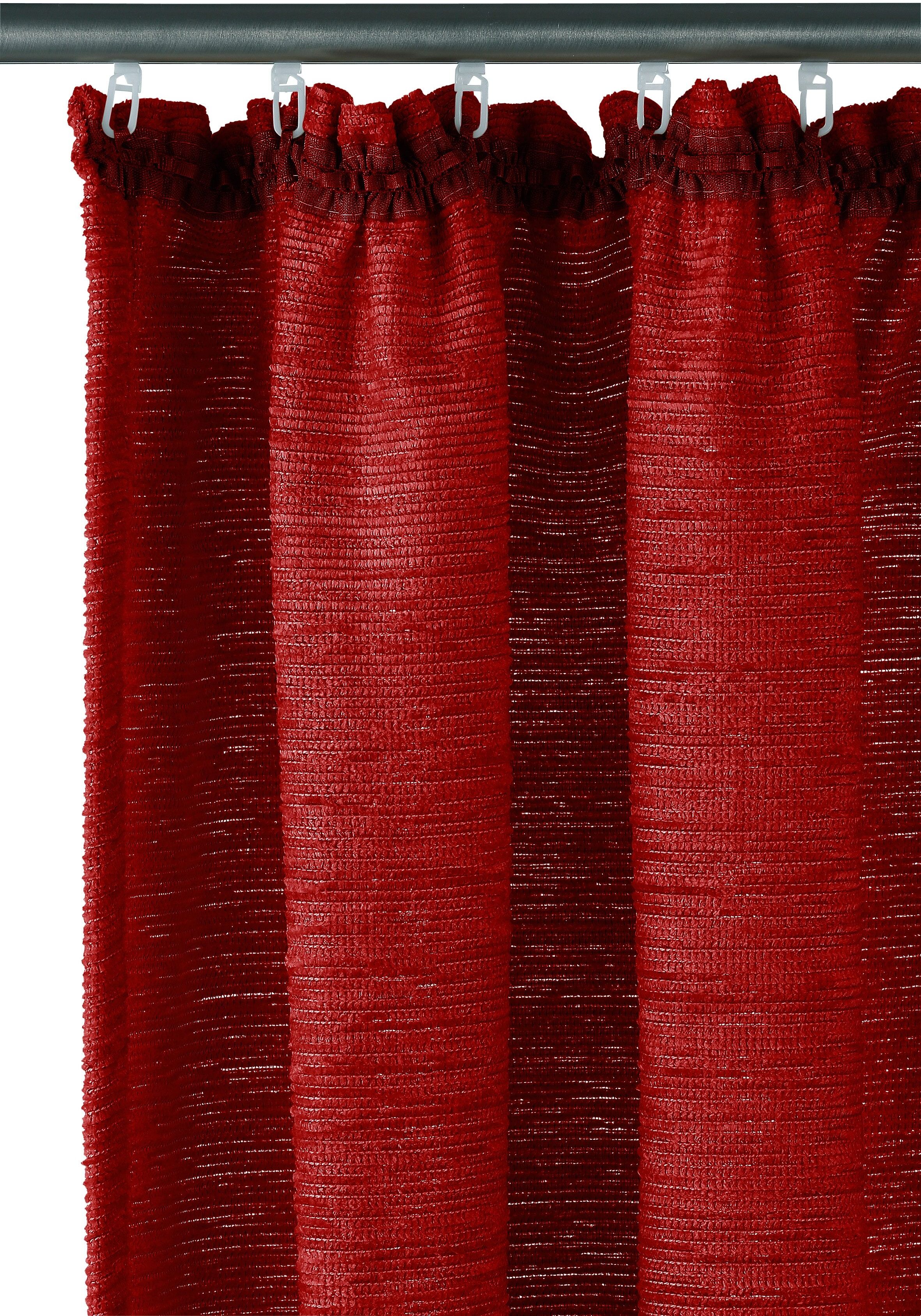 Vorhang WIRTH "Holmsund 288g/qm" Gr. 11, rot, B:172cm H:245cm, Chenille, Polyacryl, Gardinen