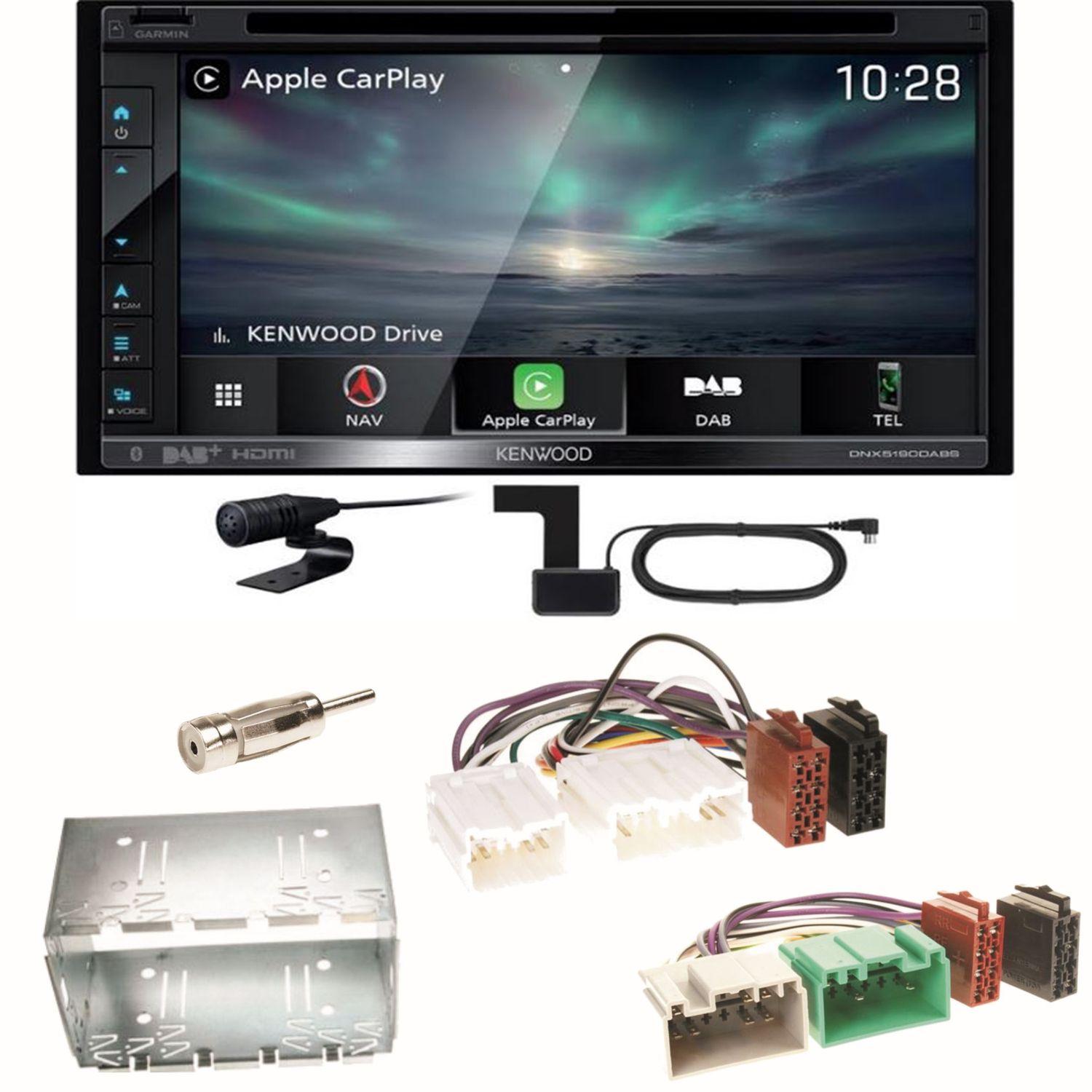 Kenwood DNX-5190DABS Navi Carplay Bluetooth DAB+ Einbauset für Volvo S40 V40 850