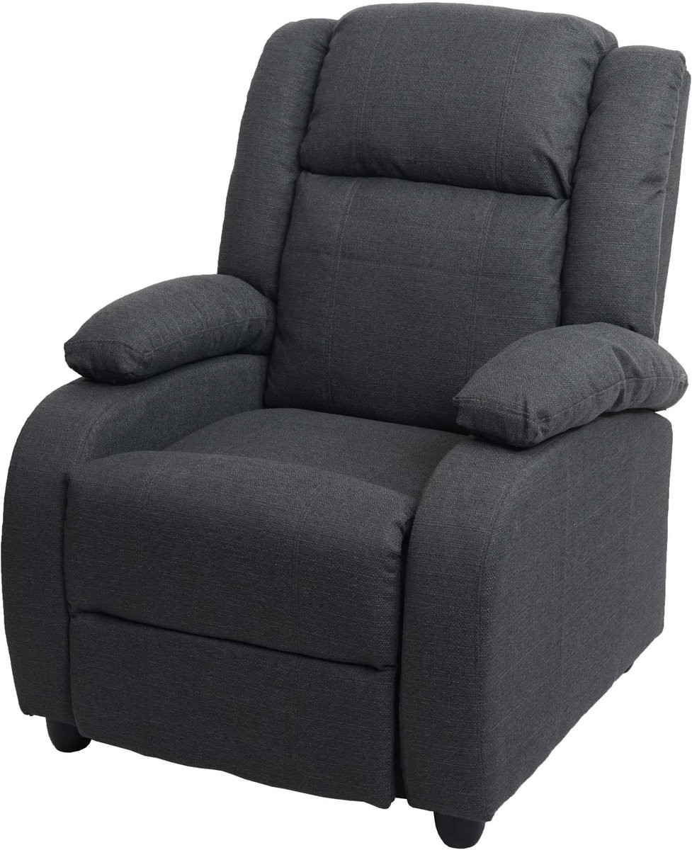 TV-fauteuil Lincoln met verstelbare rugleuning in donkergrijs textiel