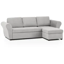 BOOOM Ecksofa mit Funktion Lasse Stoff Silver