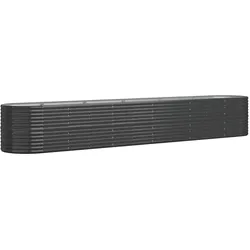 Helloshop26 - Pflanzkasten Hochbeet Blumenbeet Terrasse Garten pulverbeschichteter Stahl Anthrazit 02_0039474