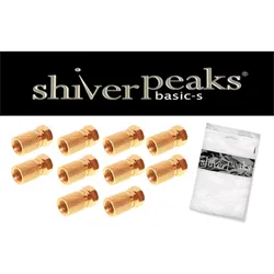 SHVP 85008-10AG - F-Stecker, 6,5 vergoldet, mit großer Mutter, 10 Stück
