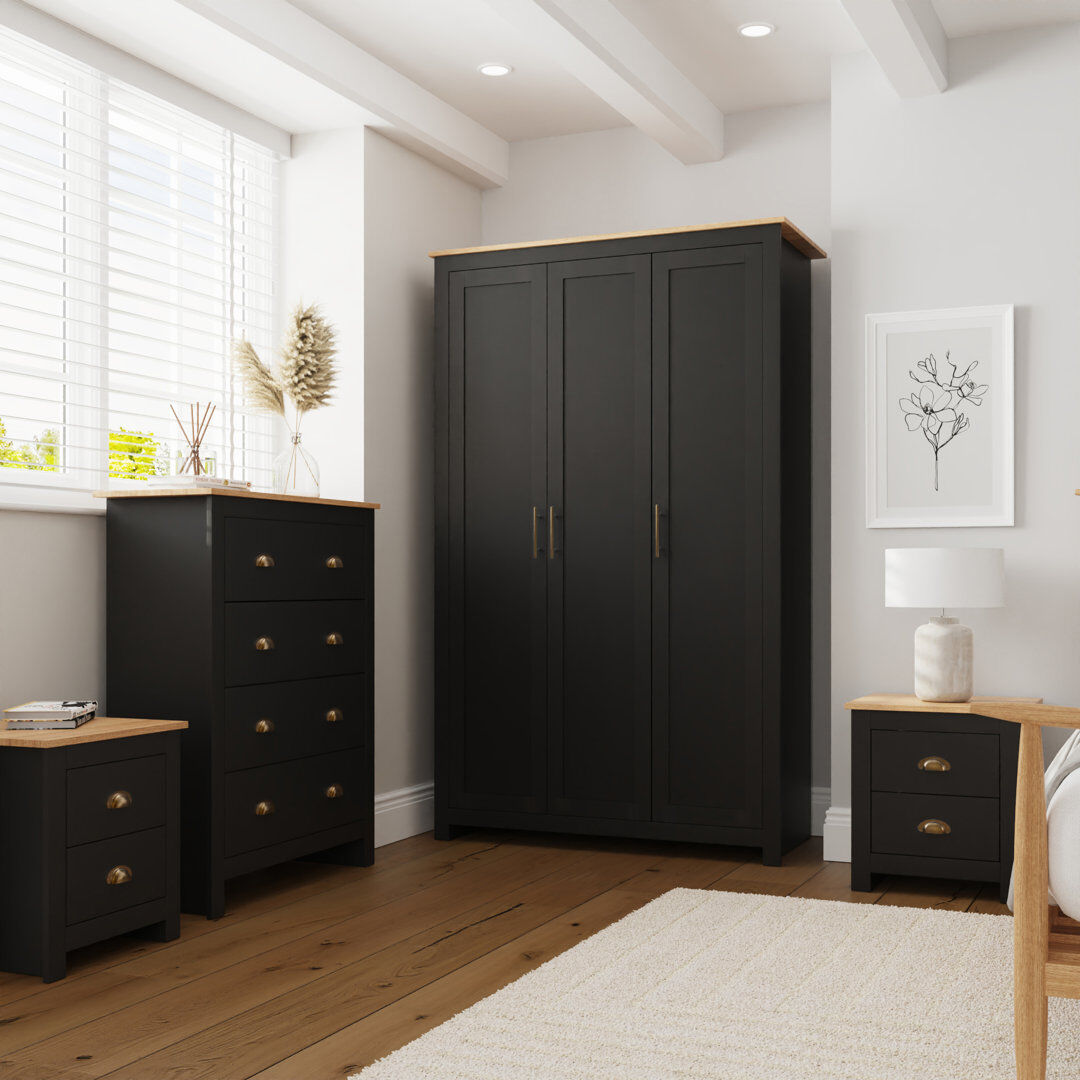 Three Posts Kenneth 4 Piece Bedroom Set Black