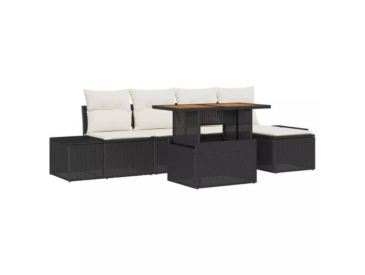 VidaXL - Möbel für das leben im freien poly-rattan, One Size, Schwarz/Weiss