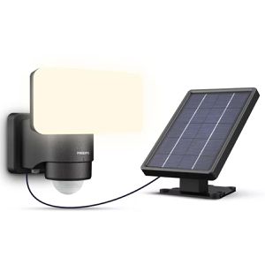 Philips LED-Außenstrahler Tylus, IP44 wasserfest, 6 W / 1.000 Lumen, tageslichtweiß, Solar, Bewegungsmelder