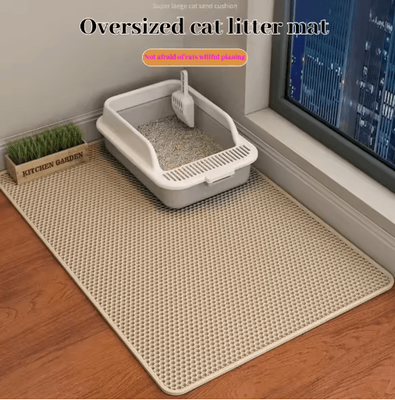 Inspire Picks Extra Large Honeycomb Cat Litter Mat For Easy Cleanup And Floor Protection yellow 55x75cm