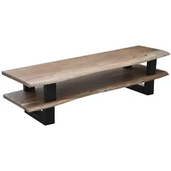 Lowboard 'Ontario', Akazie/Antikschwarz Massivholz, Metall Akazie
