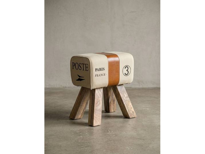 KADIMA DESIGN Sitzhocker Retro Hocker Canzas, handgefertigt, modernes Landhaus-Design