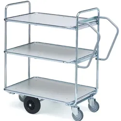 Etagenwagen Serie 200, max. 300 kg mit 3 Etagen für schwere Lasten, Maße: 1130x540x1110 mm