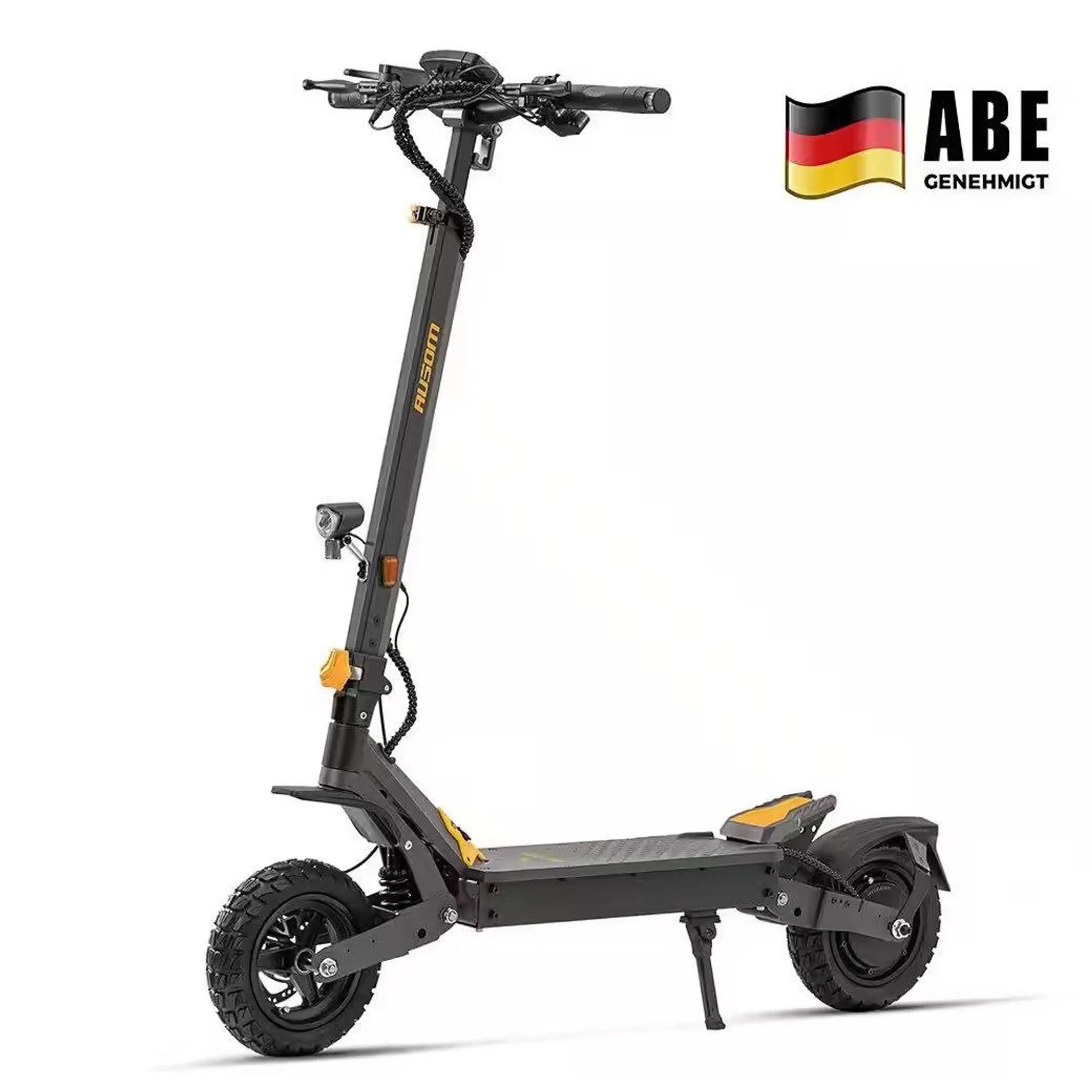 Ausom L1 ABE E-Scooter - 930 W Peak, 998,4 Wh, bis zu 90 km, 10 Zoll Tubeless, E-ABS, StVZO, ABE