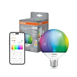 OSRAM  E27 SMART+ MATTER Globe 95 LED-Lampe, kompatibel mit Google, Alexa, Apple Multicolor 2700-6500K