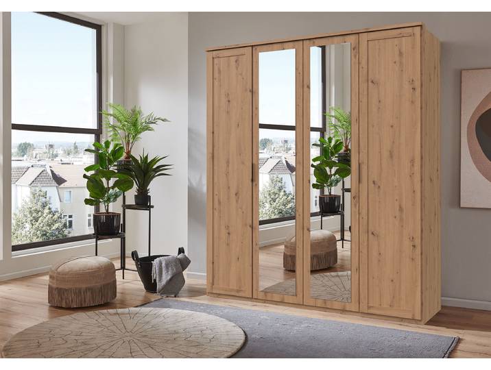 Drehtürenschränk Nadja 180cm Holz/Braun/Eiche Artisan Dekor