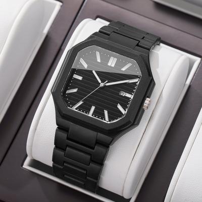 ModernMart Mens Square Dial Quartz Sports Watch With Calendar Durable Casual Wristwatch b