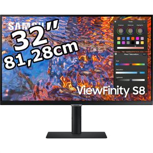 Samsung Monitor ViewFinity S8, S32B800PXP, 32 Zoll, 4K UHD 3840 x 2160 Pixel, 5 ms, 60 Hz