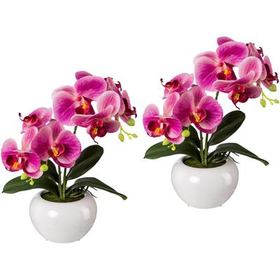 Kunstpflanze CREATIV GREEN, rosa, H:35cm, Kunststoff, Kunstpflanzen, Kunstpflanze, 2er Set
