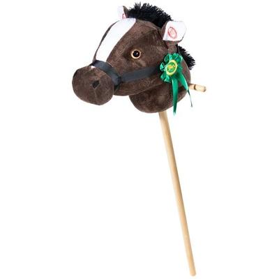 Heunec 740068 - Steckenpferd mit Plakette und Sound, Plüsch/Holz, dunkelbraun, 78 cm