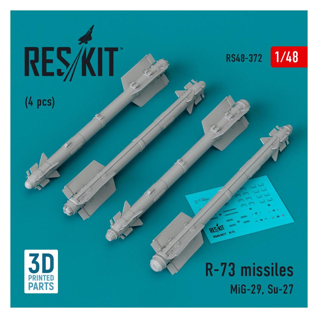 ResKit R-73 missiles (4 pcs) (MiG-29, Su-27) (3D Printed) (RS48-0372)