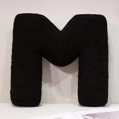 Lush Living Finds I Love U Soft Seat Cushion, Black English Letters Plush Pillow For Back Support, Sofa Chair Plushie Decoration m