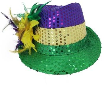 LightInthebox Men's Party Hat Wild Brim Hat Green Polyester Sequins Vacation Fashion Party Outdoor Streetwear Carnival Floral Color Block Sunscreen Breathability