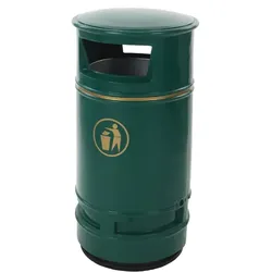 Mülleimer Copperfield Grün 90 L UV-beständiger Außenbehälter mit Metallinneneimer