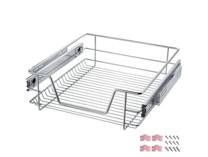 tectake Teleskopschublade, einfache Montage, grau, Grau, Metall, 47x14x44 cm, Schlafzimmer, Kleiderschränke, Schranksysteme